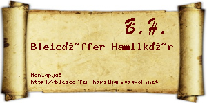 Bleicöffer Hamilkár névjegykártya